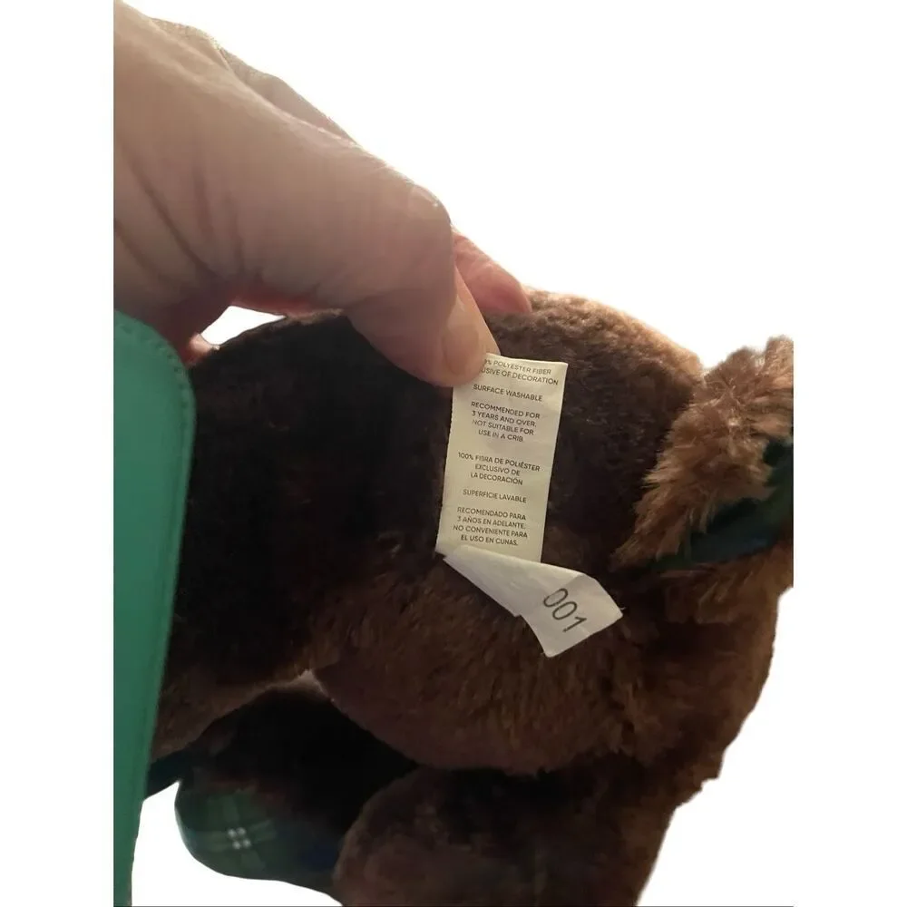 Foco Brown Green Buffalo Plaid Antlers Jazz Moose Plush Stuffed Animal 12”